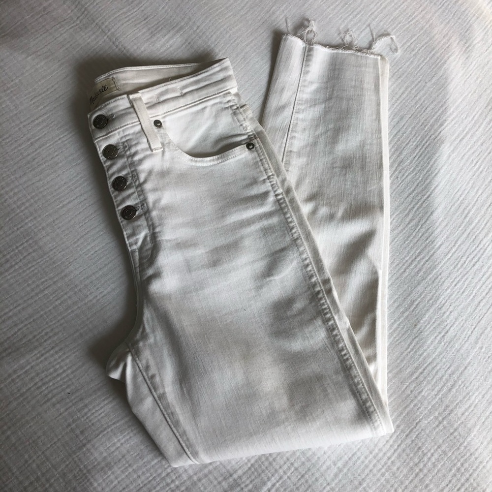Madewell 10" HR Skinny Crop Button Front Jeans